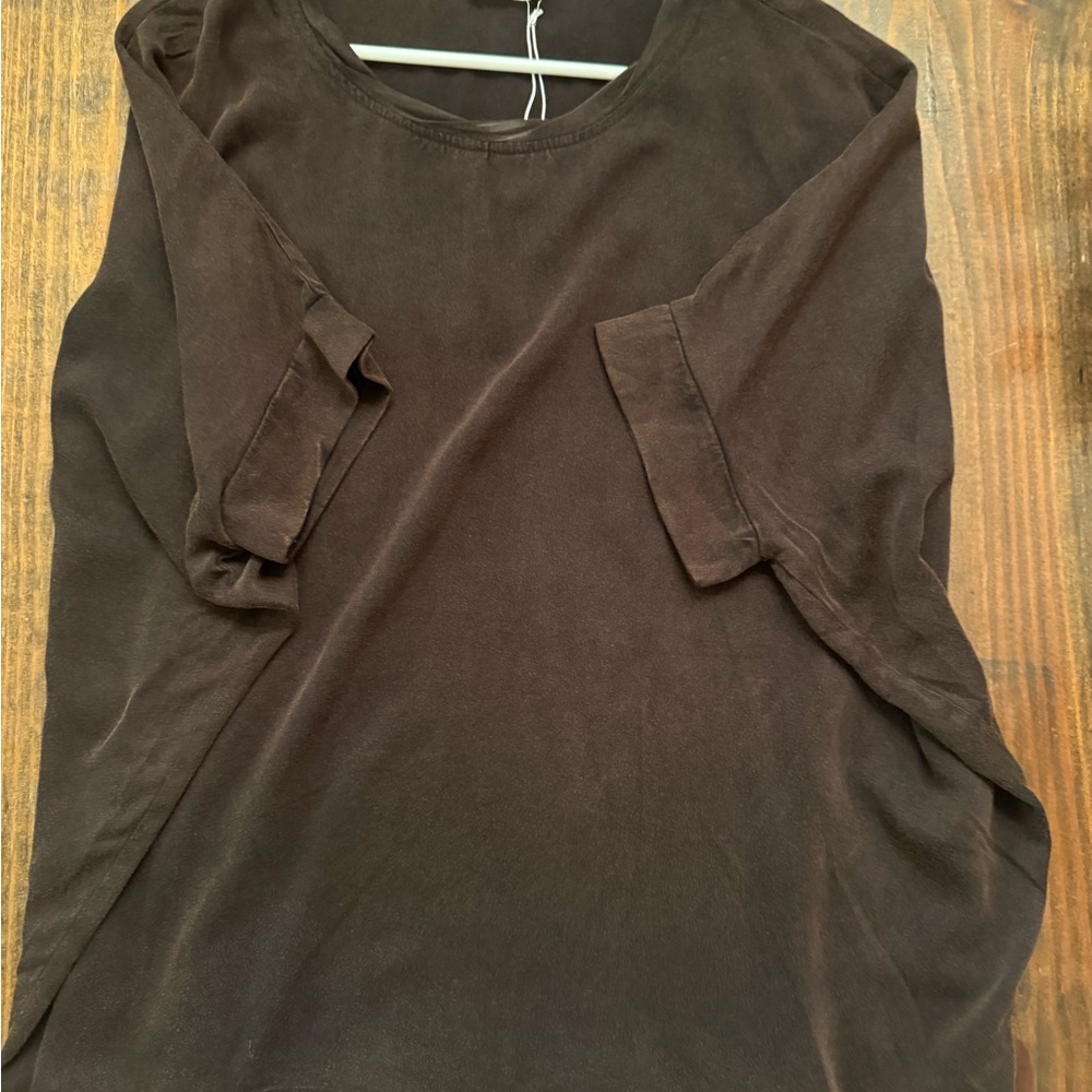 ANDREE BY UNIT NWT oversized high low M Chocolate Brown Top 36 pit to pit